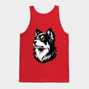 Stunning and Cool Bohemian Shepherd Monochrome and Gold Portrait for Father's Day Tank Top